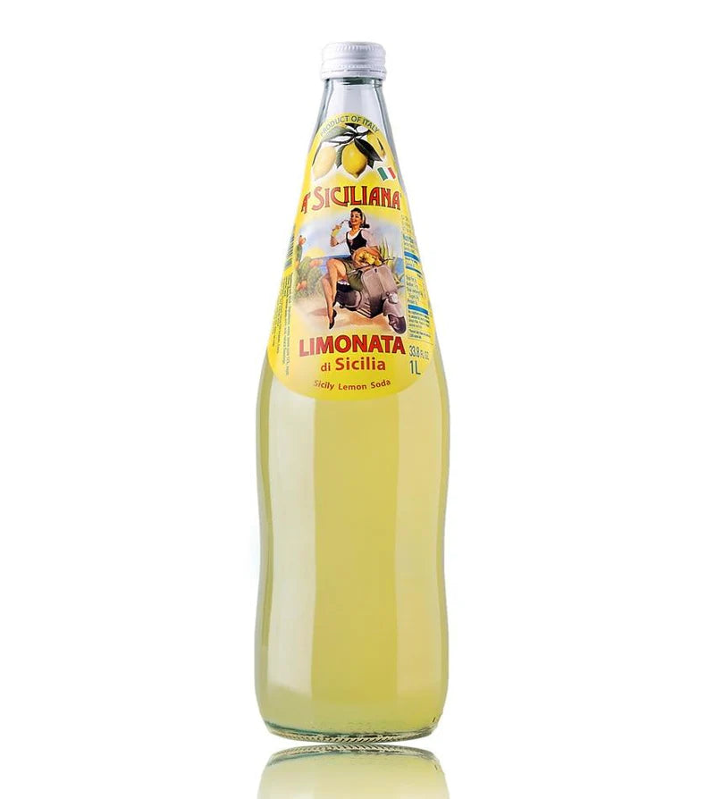 A' Siciliana Sicilian Limonata Lemon Soda, 33.8 oz 1Liter