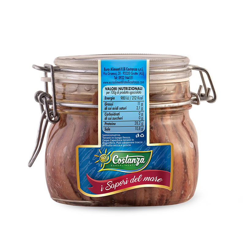 Costanza Fresh Anchovy Fillets - 580G - Filetti di Acciughe